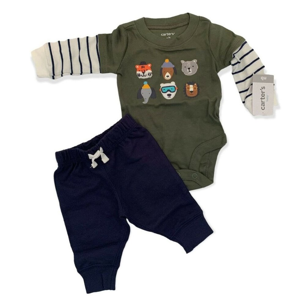 Newborn Carters New 2 Piece Pants and Shirt Animal‎ Outdoor Theme Joggers